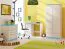 Echtholz Kleiderschrank, Farbe: Weiß / Blau 160x90x60 cm Abbildung