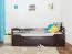 Schubladenbett 90 x 200 cm Buche massiv Schokobraun Abbildung