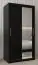 1 Meter breiter Kleiderschrank mit 2 Türen | Farbe: Schwarz Abbildung