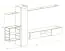 Wohnzimmerwand im modernen Design Valand 19, Farbe: Grau - Abmessungen: 180 x 270 x 40 cm (H x B x T), mit Push-to-open Funktion