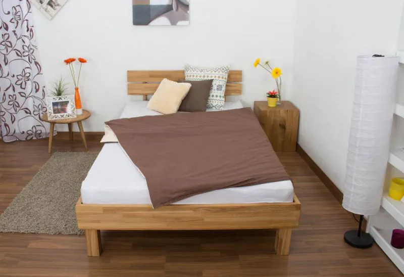 Holzbett Bettgestell Eiche 120 x 200 cm geölt Abbildung