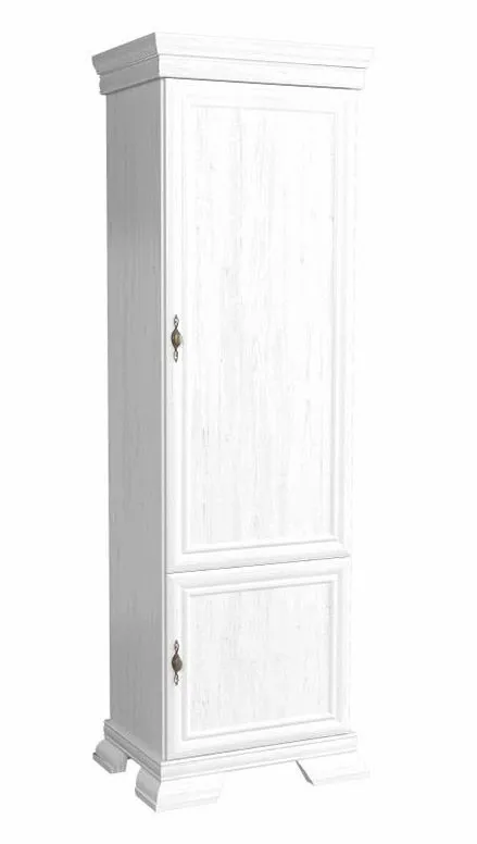 Schmaler 58 cm breiter Kleiderschrank mit 2 Türen | Farbe: Weiß Abbildung