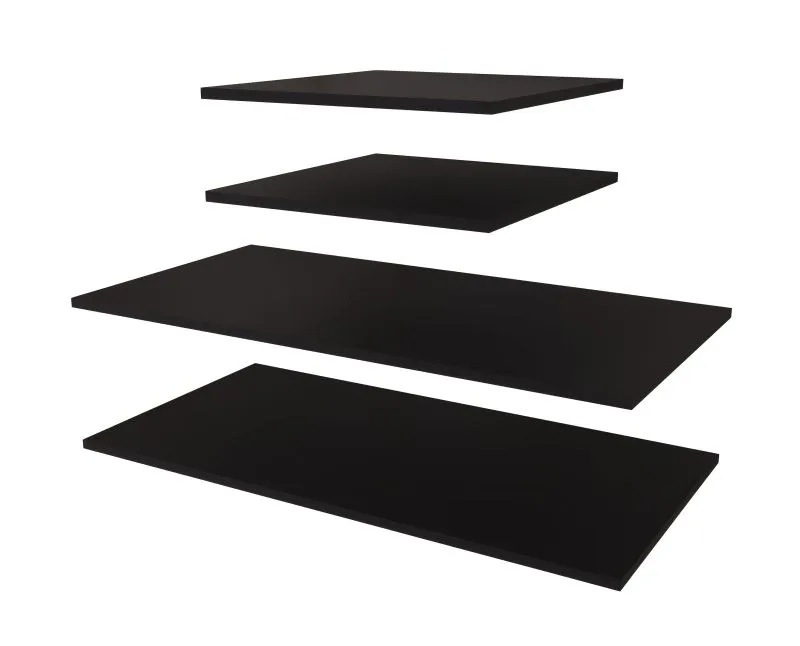 Holzeinlegeboden für Kleiderschrank | 4er Set | Farbe: Schwarz | für Schränke mit der Breite: 150 cm