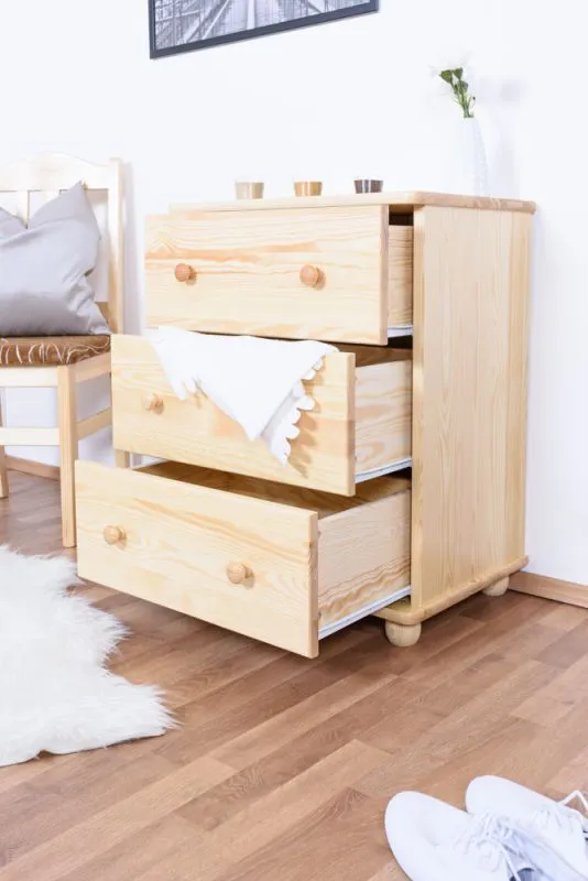 Kommode mit Schubladen Vollholz 60 cm