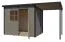 Gartenlaube inkl. Fußboden und Anbaudach, Grundfläche: 6,93 m², Pultdach, Gartenhaus, Beigegrau / Anthrazit, Elementgartenhaus
