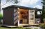 Holz Gartenhaus mit Anbaudach 2,35 m, nordische Fichte terragrau/anthrazit, Trapezblechdach witterungsbeständig, Zylinderschloss, 2,98 × 2,13 m