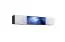Elegante Wohnwand Hompland 95, Farbe: Weiß / Schwarz - Abmessungen: 180 x 320 x 40 cm (H x B x T), mit blauer LED-Beleuchtung
