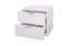 Nachtkommode Sabadell 22, Farbe: Weiß / Weiß Hochglanz - 47 x 45 x 38 cm (H x B x T)