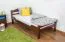 Kinderbett / Jugendbett "Easy Premium Line" K1/2n, Buche Vollholz massiv dunkelbraun lackiert - Liegefläche: 90 x 190 cm