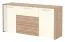 Schlafzimmer - Set C Gataivai, 4-teilig, Farbe: Beige Hochglanz / Walnuss