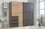 Schiebetürenschrank / Kleiderschrank Pibor 23, Farbe: Eiche / Dunkelgrau - Abmessungen: 201 x 200 x 61 cm (H x B x T)