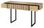 Schminktisch Slatina 40, Farbe: Eiche / Schwarz, teilmassiv - Abmessungen: 80 x 140 x 45 cm (H x B x T)