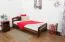 Kinderbett 90 x 200 cm | Massivholz: Kiefer | Nuss Lackiert | inkl. Rollrost Abbildung