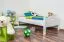 Kinderbett 80 x 200 cm | Massivholz: Buche | Weiß Lackiert Abbildung