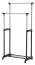 Höhenverstellbarer Kleiderständer Madina 28, Farbe: Schwarz / Verchromt - Abmessungen: 94 -168 x 83 x 43 cm (H x B x T)