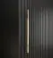 Eleganter Kleiderschrank mit Marmor Optik Jotunheimen 34, Farbe: Schwarz - Abmessungen: 208 x 200,5 x 62 cm (H x B x T)