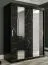 Kleiderschrank mit Marmor Optik Ätna 09, Farbe: Schwarz matt / Schwarzer Marmor - Abmessungen: 200 x 150 x 62 cm (H x B x T), mit fünf Fächern