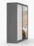 Schiebetürenschrank / Kleiderschrank mit Spiegel | 218 x 183 x 61 cm | Weiß / Grau | Gorski 03 | 2 Türen | 6 Fächer | viel Stauraum | Aufbewahrung