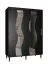 Eleganter Schiebetürenschrank mit Spiegel Jotunheimen 222, Farbe: Schwarz - Abmessungen: 208 x 150,5 x 62 cm (H x B x T)