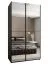 Kleiderschrank / Schiebetürenschrank | Soft-Close | 2 Schiebetüren | 245,5 x 140 x 64 cm | Spiegel | 2 Kleiderstangen | 6 Fächer | Farbe: Schwarz
