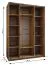 Kleiderschrank / Schiebetürenschrank | 11 Fächer | Soft-Close | Spiegel | 2 Kleiderstangen | 245,5 x 180 x 64 cm | 2 Schiebetüren | Farbe: Schwarz