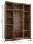 Kleiderschrank / Schiebetürenschrank | 11 Fächer | Soft-Close | 245,5 x 180 x 64 cm | Farbe: Kaschmir | 2 Schiebetüren | 2 Kleiderstangen | Spiegel