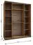 Kleiderschrank / Schiebetürenschrank | Farbe: Weiß | Soft-Close | Spiegel | 2 Kleiderstangen | 2 Schiebetüren | 245,5 x 190 x 64 cm | 11 Fächer