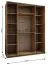 Kleiderschrank / Schiebetürenschrank | Farbe: Kaschmir | 2 Kleiderstangen | 245,5 x 190 x 64 cm | 11 Fächer | 2 Schiebetüren | Soft-Close | Spiegel