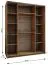 Kleiderschrank / Schiebetürenschrank | 11 Fächer | 245,5 x 200 x 64 cm | 2 Schiebetüren | 2 Kleiderstangen | Soft-Close | Farbe: Schwarz | Spiegel