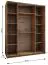 Kleiderschrank / Schiebetürenschrank | 2 Kleiderstangen | 2 Schiebetüren | 245,5 x 200 x 64 cm | Soft-Close | Farbe: Schwarz | Spiegel | 11 Fächer