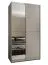 Kleiderschrank / Schiebetürenschrank | Farbe: Kaschmir | 2 Kleiderstangen | 245,5 x 130 x 64 cm | Spiegel | Soft-Close | 2 Schiebetüren | 6 Fächer