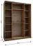 Kleiderschrank / Schiebetürenschrank | Spiegel | 2 Kleiderstangen | Soft-Close | 2 Schiebetüren | 245,5 x 200 x 64 cm | 11 Fächer | Farbe: Schwarz