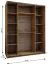 Kleiderschrank / Schiebetürenschrank | 11 Fächer | 245,5 x 200 x 64 cm | 2 Schiebetüren | Soft-Close | 2 Kleiderstangen | Spiegel | Farbe: Kaschmir
