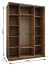 Kleiderschrank / Schiebetürenschrank | 245,5 x 180 x 64 cm | 2 Kleiderstangen | 2 Schiebetüren | 11 Fächer | Spiegel | Soft-Close | Farbe: Schwarz