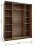 Kleiderschrank / Schiebetürenschrank | Soft-Close-Funktion | Spiegel | 245,5 x 130 x 64 cm | 2 Kleiderstangen | Farbe: Weiß | 11 Fächer | 2 Schiebetüren