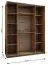 Kleiderschrank / Schiebetürenschrank | Farbe: Kaschmir | 245,5 x 190 x 64 cm | 2 Schiebetüren | 11 Fächer |Spiegel | Soft-Close | 2 Kleiderstangen