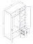 Jugendzimmer - Drehtürenschrank / Kleiderschrank Garian 04, Farbe: Eiche / Weiß / Grau - Abmessungen: 191 x 120 x 50 cm (H x B x T)