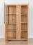 Vitrine Sienne 11 aus Massivholz Wildeiche, 140 x 85 x 37 cm, Holz geölt und gebürstet, 3 Türen, 6 Böden, 8 Fächer, push-to-open, inkl. LED-Beleuchtung