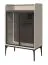 Vitrine mit Soft Close System und LED-Beleuchtung | in Creme | 2 Glastüren | 2 Glaseinlegeböden | 124 x 81 x 43 cm | Metallbeine