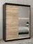 150 cm breiter Kleiderschrank mit 5 Fächern und 2 Türen | Farbe: Schwarz Abbildung