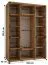 1,6 Meter breiter Schiebetürenschrank Mina in Weiß, Lamellen in schwarzer Optik, Schwarzer Stahlgriff, platzsparend, 235,2 x 160 x 60 cm, Anti Staubbürsten