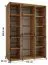Kleiderschrank Mina mit Schiebetüren in Weiß/Schwarz gehalten, moderne Optik, viel Stauraum, Lamellen in Eiche, Anti Staubbürsten, 235,2 x 170 x 60 cm