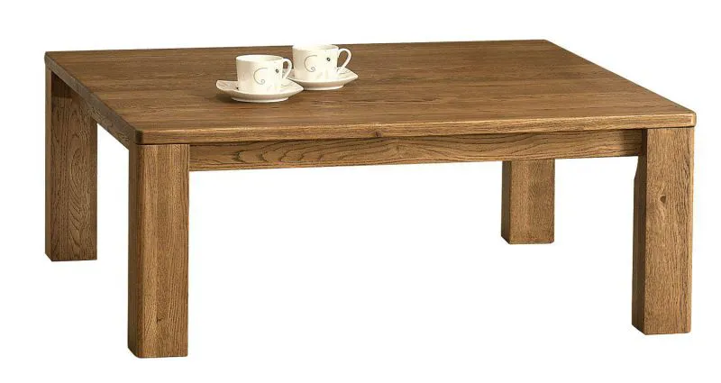 Beistelltisch Couchtisch teilmassiv Farbe: Braun 39x100x100 cm Abbildung