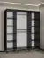 Schiebetürenschrank mit zwei Kleiderstangen Jotunheimen 56, Farbe: Schwarz - Abmessungen: 208 x 180,5 x 62 cm (H x B x T)