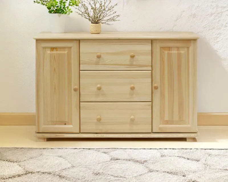 Kommode Kiefer massiv Vollholz natur 045 - Abmessung 78 x 118 x 42 cm (H x B x T)