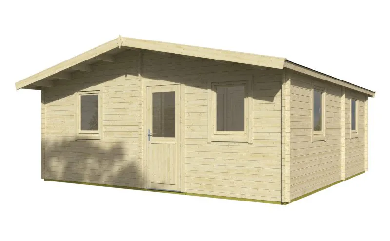 Gartenhaus Hochkar 01 inkl. Fußboden - 40 mm Blockbohlenhaus, Grundfläche: 35,40 m², Satteldach, 6 Fenster mit Doppelverglasung aus Isolierglas