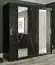 Neutraler Kleiderschrank mit Marmor Optik Ätna 17, Farbe: Schwarz matt / Schwarzer Marmor - Abmessungen: 200 x 200 x 62 cm (H x B x T), mit genügend Stauraum