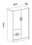 Kinderzimmer - Kommode Fabian 07, Farbe: Eiche Hellbraun / Weiß / Grau - 130 x 80 x 40 cm (H x B x T)