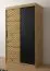 Kleiderschrank mit neutralen Design Mulhacen 07, Farbe: Eiche Artisan / Schwarz matt - Abmessungen: 200 x 120 x 62 cm (H x B x T), mit genügend Stauraum