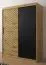 Kleiderschrank im stylischen Design Mulhacen 13, Farbe: Eiche Artisan / Schwarz matt - Abmessungen: 200 x 150 x 62 cm (H x B x T), mit fünf Fächern und zwei Kleiderstangen